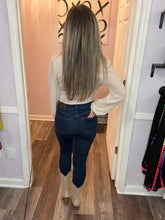 Load image into Gallery viewer, Cream Sheer Long Sleeve Cowl Neck Bodysuit