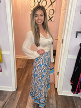 Load image into Gallery viewer, Floral Print Ruffle Maxi Skirt
