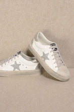 Load image into Gallery viewer, White & Champagne Low Top Star Sneakers Golden Goose Dupe