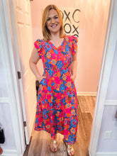 Load image into Gallery viewer, Plus Size Floral Smocked Maxi Dress