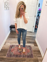 Load image into Gallery viewer, White Half Smocked Sleeve Top