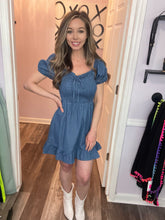 Load image into Gallery viewer, Medium Wash Denim Smocked Dress