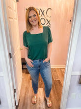 Load image into Gallery viewer, Plus Size Green Square Neck Top