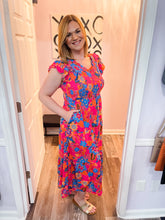 Load image into Gallery viewer, Plus Size Floral Smocked Maxi Dress