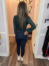 Load image into Gallery viewer, Green Sheer Long Sleeve Cowl Neck Bodysuit