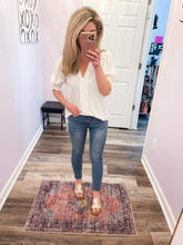 Load image into Gallery viewer, White Half Smocked Sleeve Top