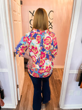 Load image into Gallery viewer, Multi Colored Floral V Neck Top