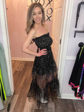 Load image into Gallery viewer, Black & Colored Sequin Tiered Maxi Dress