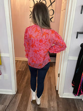 Load image into Gallery viewer, Pink & Orange Floral Long Sleeve Top (Sizes: XS-L)