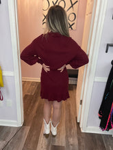 Load image into Gallery viewer, Garnet Ribbed Mock Neck Dress