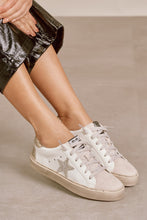 Load image into Gallery viewer, White & Champagne Low Top Star Sneakers Golden Goose Dupe