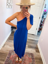 Load image into Gallery viewer, One Sided Shoulder Maxi Dress With Side Slit