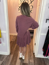 Load image into Gallery viewer, Dusty Burgundy Babydoll Tiered Ruffle Dress (Sizes: S-3XL)