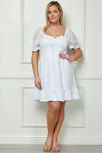 Load image into Gallery viewer, Plus Size White Smocked Dress