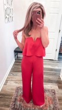 Load image into Gallery viewer, Hot Pink V Neck Jumpsuit