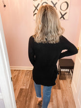 Load image into Gallery viewer, Black Long Sleeve Scoop Neck Sweater