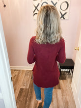 Load image into Gallery viewer, Burgundy Long Sleeve Scoop Neck Sweater