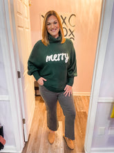Load image into Gallery viewer, Merry Embroidered Green Turtleneck Sweater