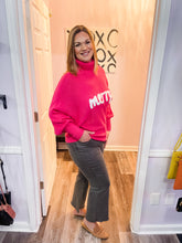 Load image into Gallery viewer, Merry Embroidered Pink Turtleneck Sweater