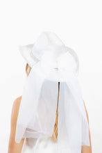 Load image into Gallery viewer, Pearl Rhinestone Stud Ribbon Bride Cowboy Hat