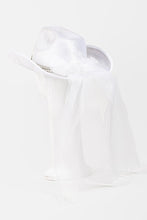 Load image into Gallery viewer, Pearl Rhinestone Stud Ribbon Bride Cowboy Hat