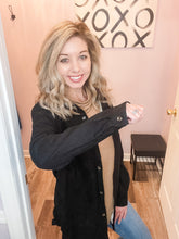 Load image into Gallery viewer, Black Corduroy Feeling Sherpa Lined Shacket