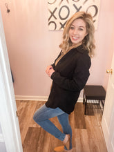 Load image into Gallery viewer, Black Corduroy Feeling Sherpa Lined Shacket