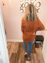 Load image into Gallery viewer, Rust Corduroy Feeling Sherpa Lined Shacket