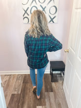 Load image into Gallery viewer, Green & Navy Plaid Sherpa Lined Shacket