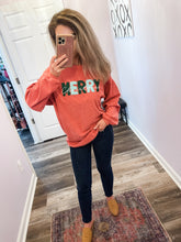 Load image into Gallery viewer, Merry Christmas Ribbed Pink Oversized Sweater