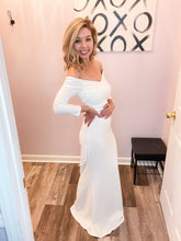 Load image into Gallery viewer, Ivory Off Shoulder Maxi Dress