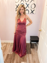 Load image into Gallery viewer, Dark Rose V Neck Spaghetti Strap Maxi Dress