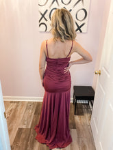 Load image into Gallery viewer, Dark Rose V Neck Spaghetti Strap Maxi Dress
