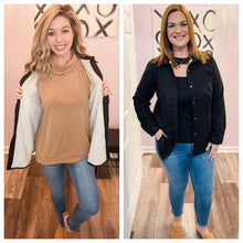 Load image into Gallery viewer, Black Corduroy Feeling Sherpa Lined Shacket