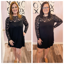 Load image into Gallery viewer, Plus Size Floral Mesh Sleeve Dress