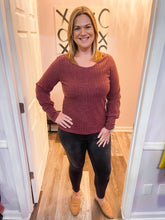 Load image into Gallery viewer, Dark Maroon Ribbed Sweater