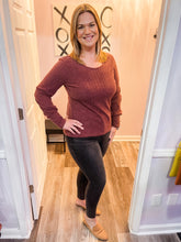 Load image into Gallery viewer, Dark Maroon Ribbed Sweater