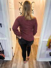 Load image into Gallery viewer, Dark Maroon Ribbed Sweater