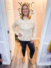 Load image into Gallery viewer, Plus Size Apricot & Tan Aztec Sweater (Sizes: 1XL-4XL)