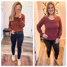 Load image into Gallery viewer, Dark Maroon Ribbed Sweater