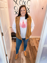 Load image into Gallery viewer, White With Pink Christmas Trees Lightweight Pullover