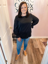 Load image into Gallery viewer, Black Bubble Long Sleeve Top