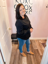 Load image into Gallery viewer, Black Bubble Long Sleeve Top