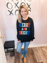 Load image into Gallery viewer, Black Merry & Bright Lightweight Pullover (S-3XL)