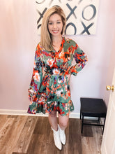 Load image into Gallery viewer, Green Multi Colored Graffiti Lightweight Dress