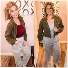 Load image into Gallery viewer, Grey Cargo Drawstring Sweatpants