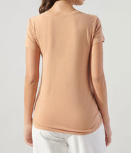 Load image into Gallery viewer, Camel V-Neck Jersey Top