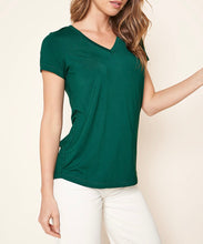 Load image into Gallery viewer, Emerald Green V-Neck Jersey Top
