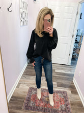 Load image into Gallery viewer, Black Bubble Long Sleeve Top