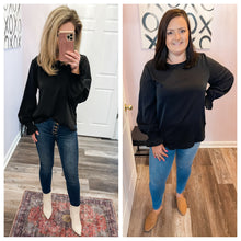 Load image into Gallery viewer, Black Bubble Long Sleeve Top